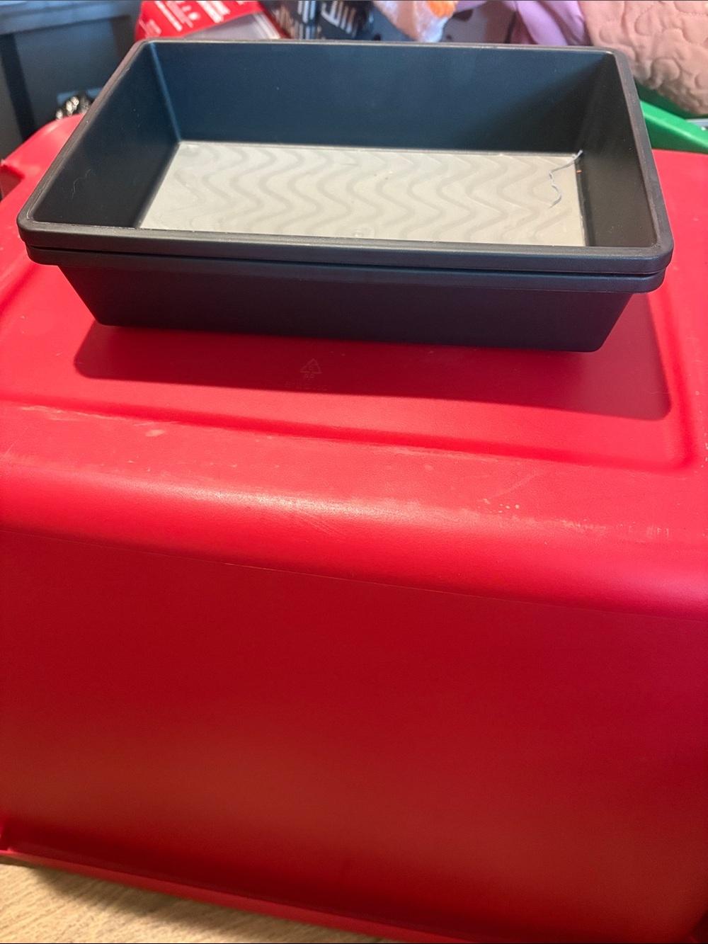 Black Plastic Storage Tray Organizer - Multipurpose Bin